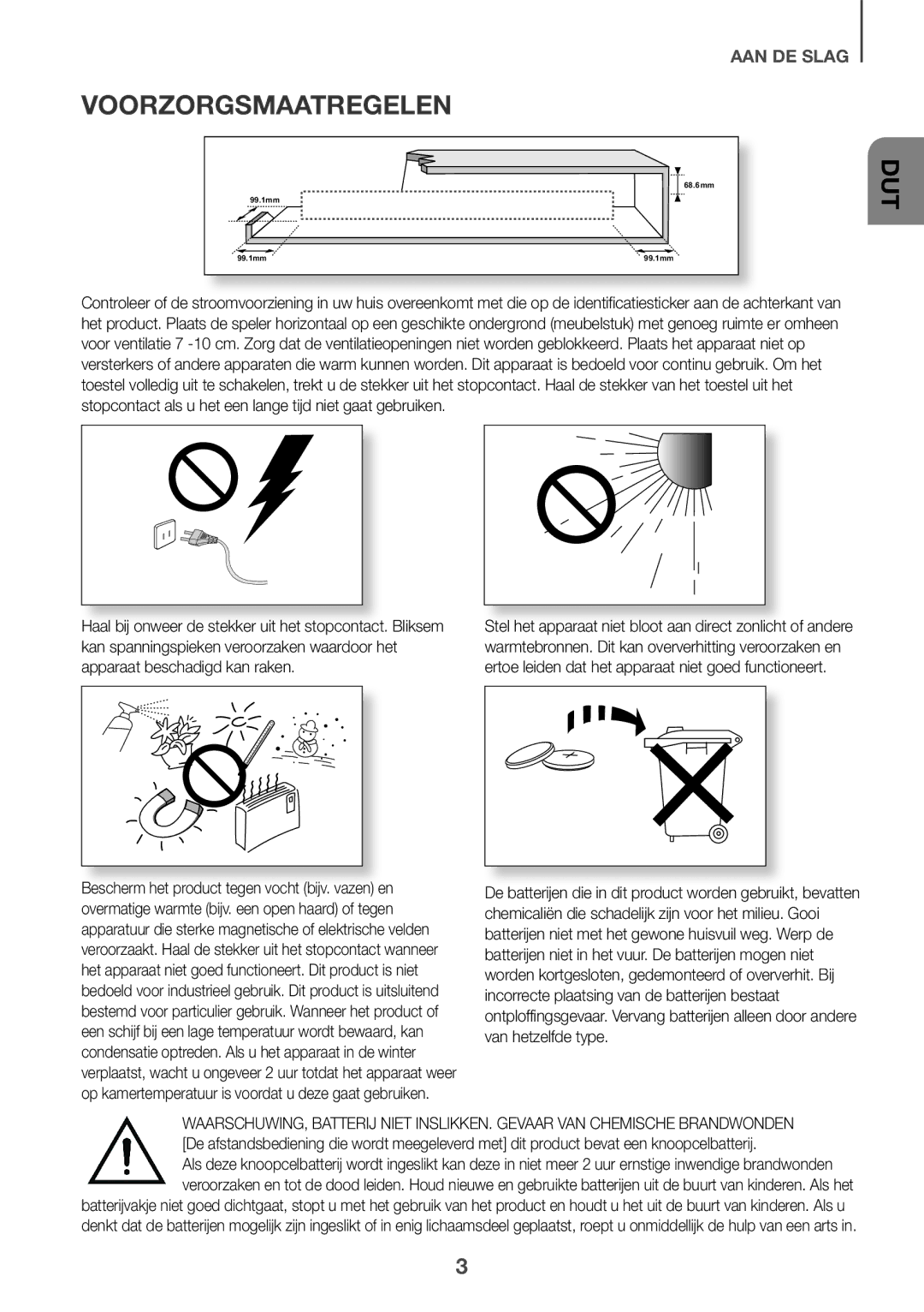 Samsung HW-K335/EN manual Voorzorgsmaatregelen 