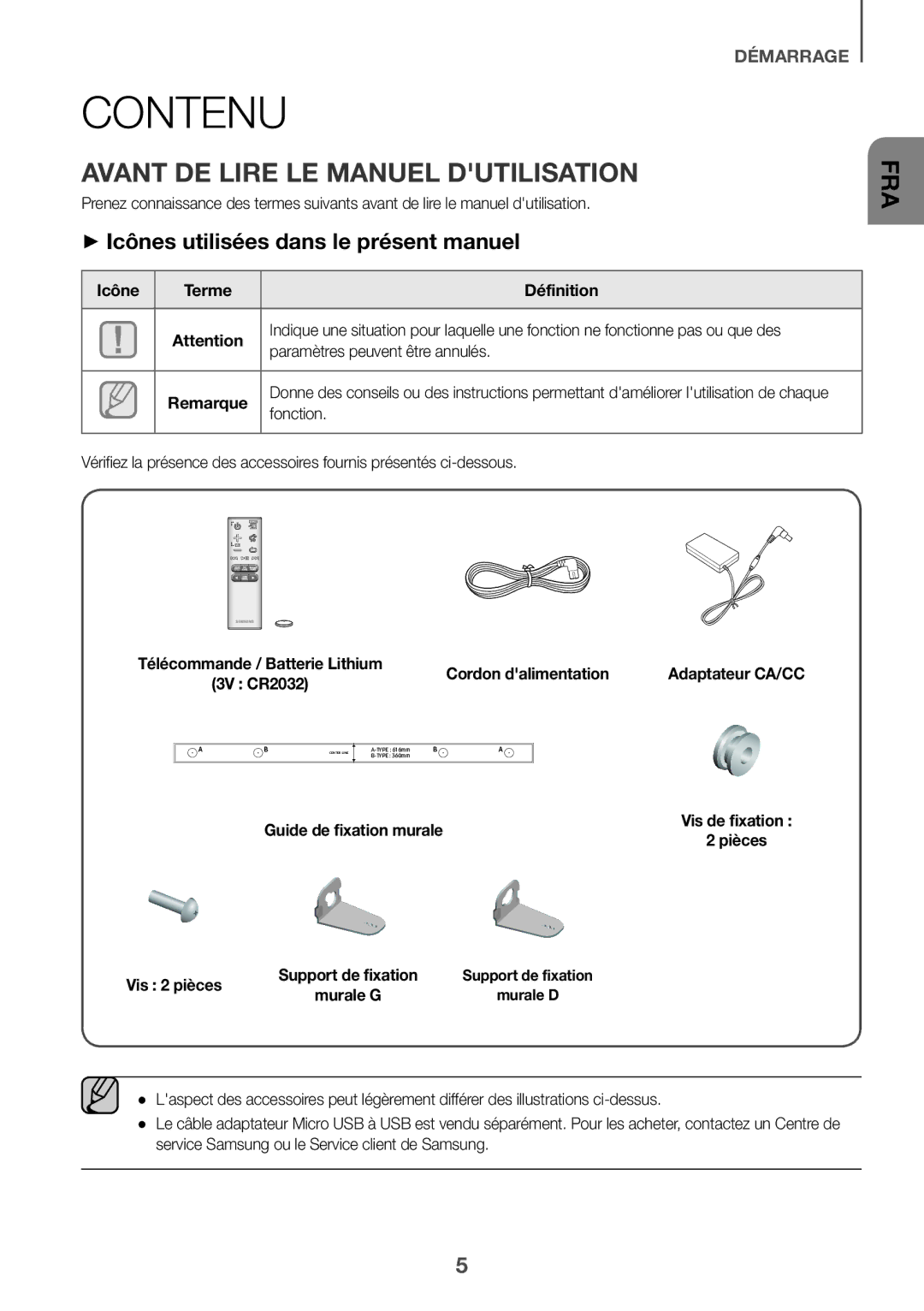 Samsung HW-K335/EN manual Contenu, Avant DE Lire LE Manuel Dutilisation, ++Icônes utilisées dans le présent manuel 