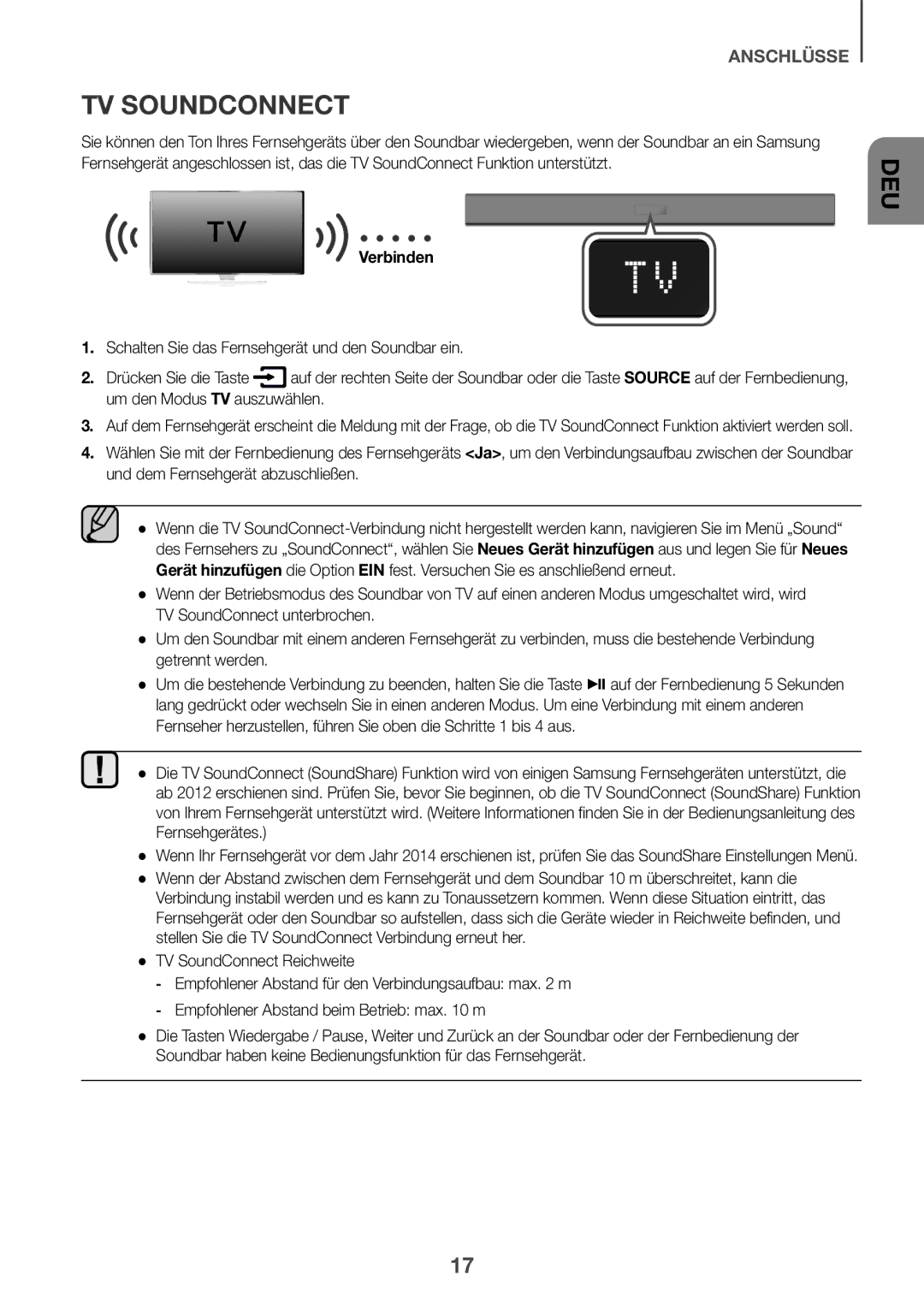 Samsung HW-K335/EN, HW-K335/ZG manual TV Soundconnect, Verbinden 