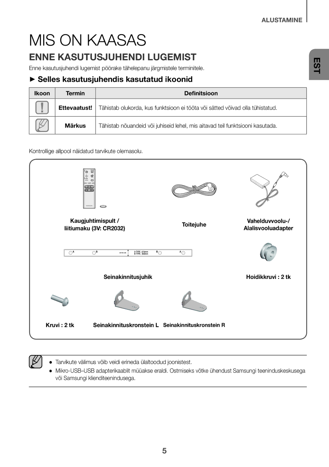 Samsung HW-K335/ZG, HW-K335/EN MIS on Kaasas, Enne Kasutusjuhendi Lugemist, ++Selles kasutusjuhendis kasutatud ikoonid 