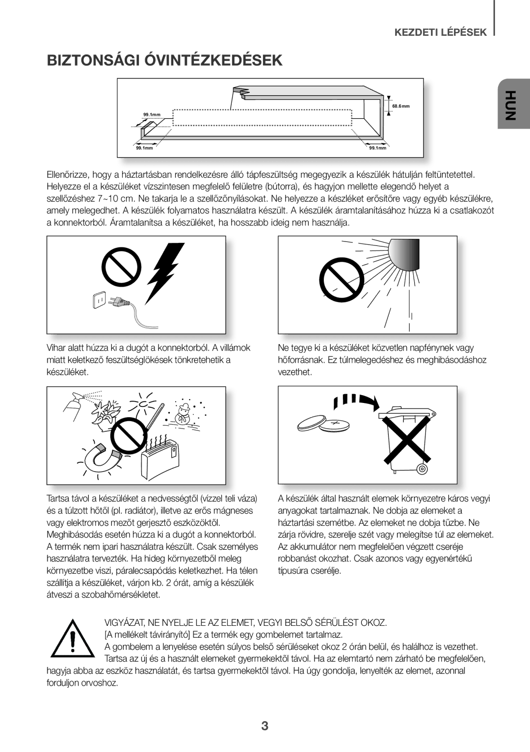 Samsung HW-K335/EN, HW-K335/ZG manual Biztonsági Óvintézkedések, Hun 