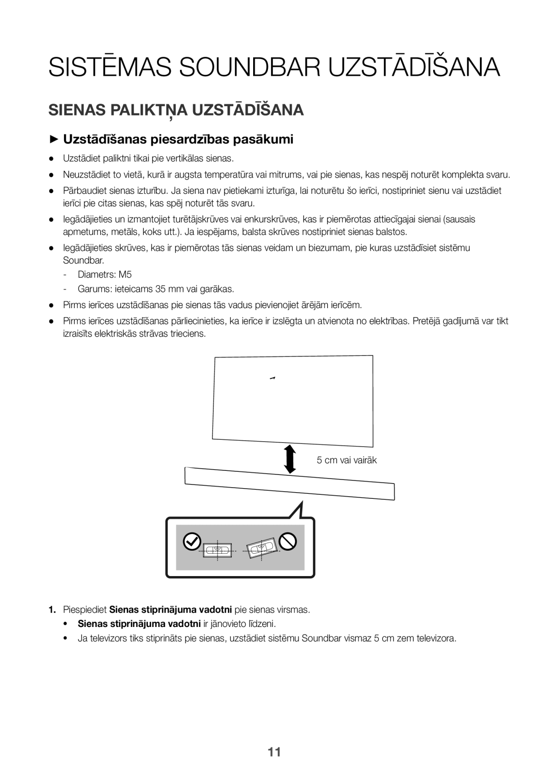 Samsung HW-K335/EN, HW-K335/ZG manual Sienas Paliktņa Uzstādīšana, ++Uzstādīšanas piesardzības pasākumi 