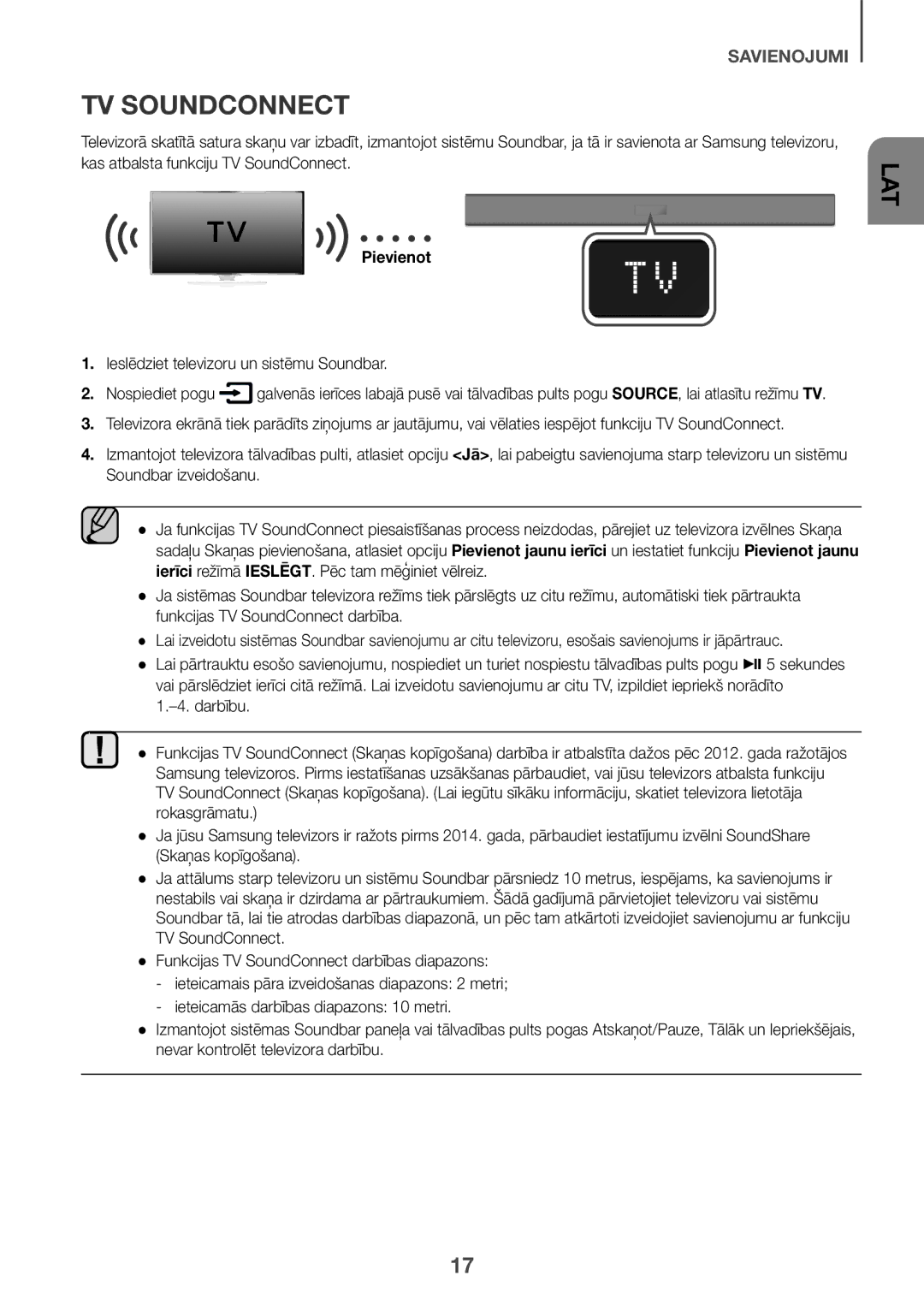 Samsung HW-K335/EN, HW-K335/ZG manual Pievienot, Ieslēdziet televizoru un sistēmu Soundbar 