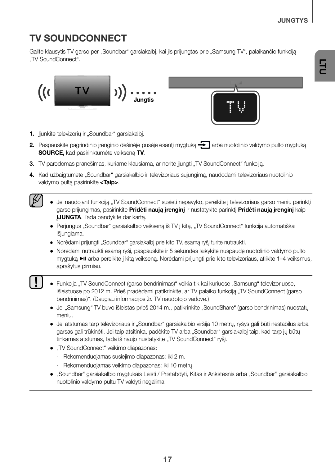 Samsung HW-K335/ZG manual Jungtis, Įjunkite televizorių ir „Soundbar garsiakalbį, SOURCE, kad pasirinktumėte veikseną TV 