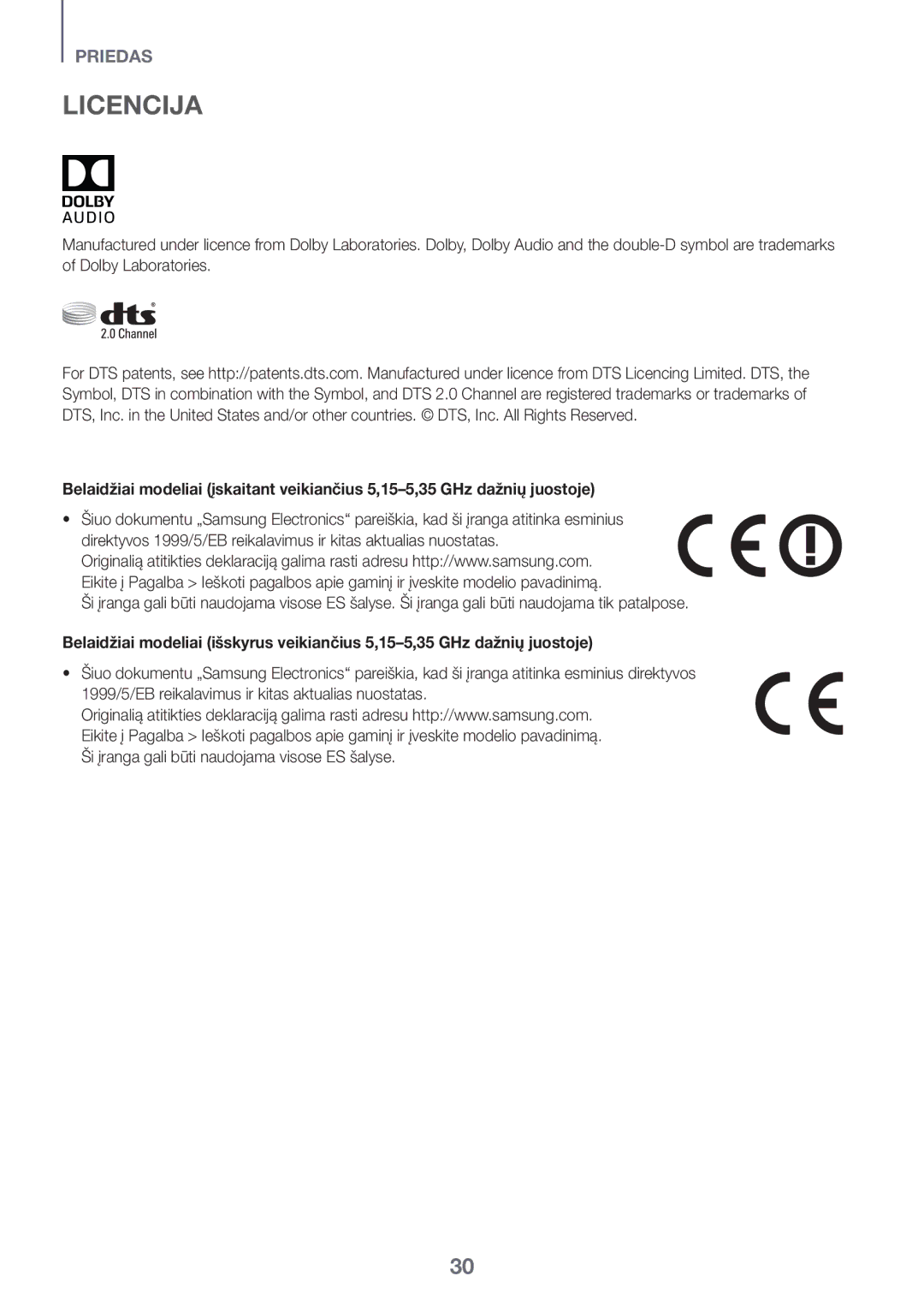 Samsung HW-K335/EN, HW-K335/ZG manual Licencija 