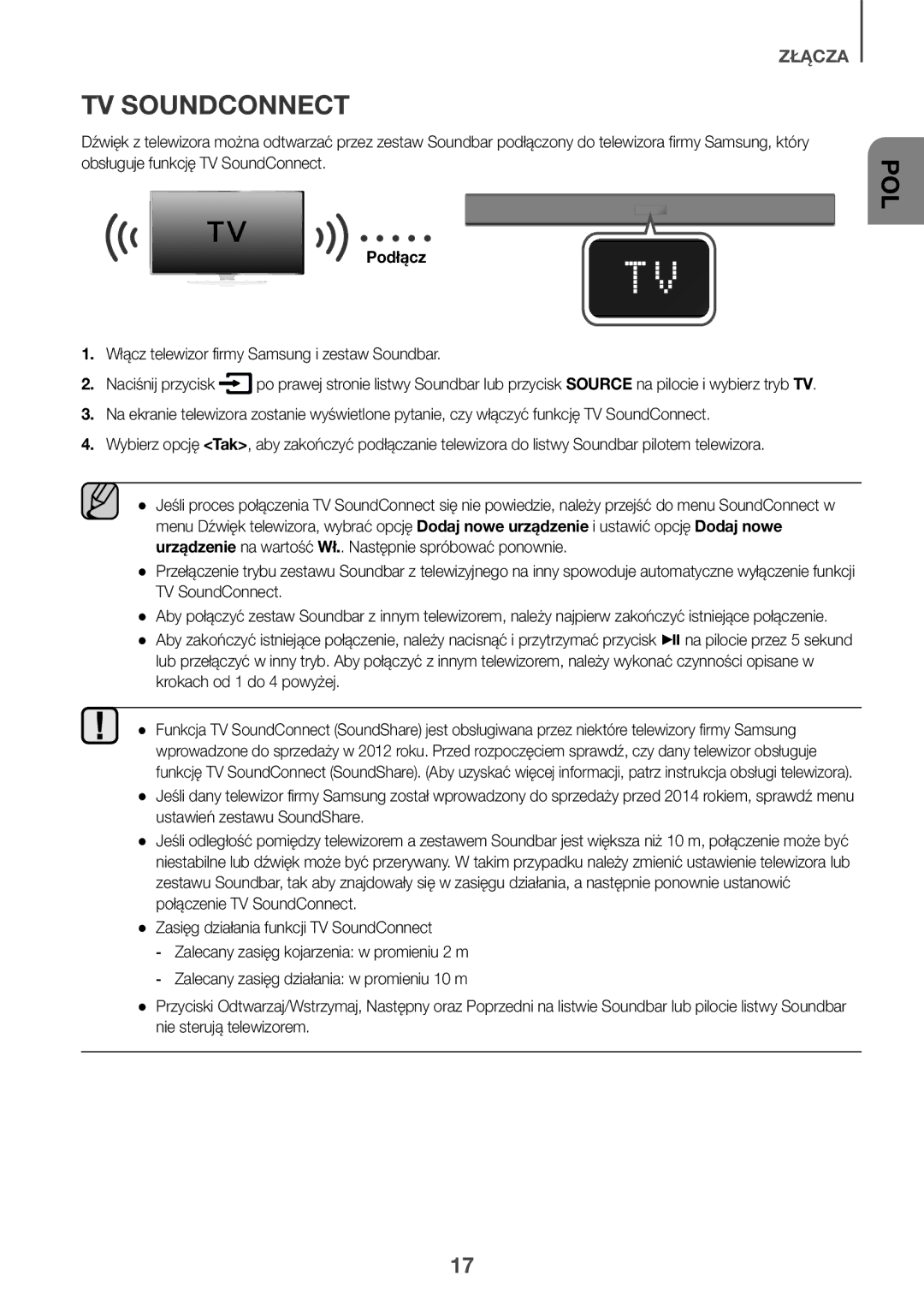 Samsung HW-K335/EN, HW-K335/ZG manual Podłącz, Włącz telewizor firmy Samsung i zestaw Soundbar 