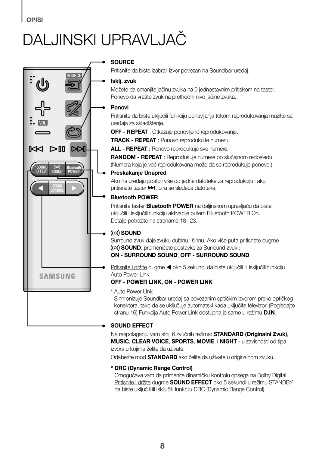 Samsung HW-K335/ZG, HW-K335/EN manual Isklj. zvuk, Preskakanje Unapred 