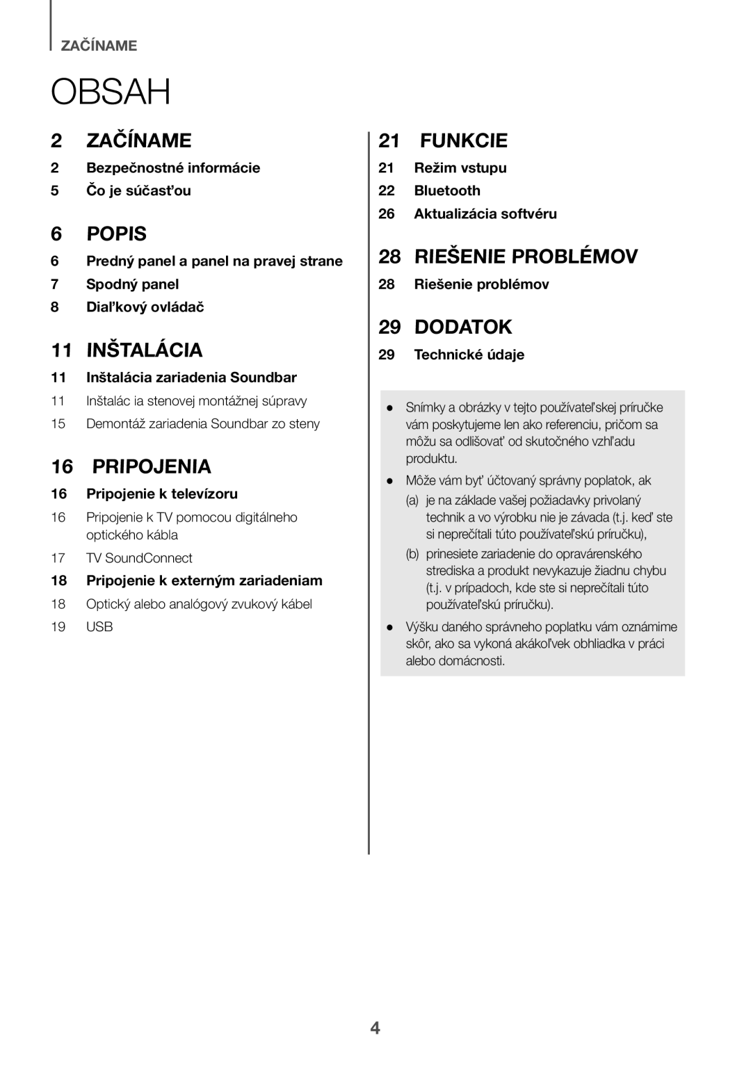 Samsung HW-K335/EN, HW-K335/ZG manual 11 Inštalácia, Optický alebo analógový zvukový kábel 19 USB 