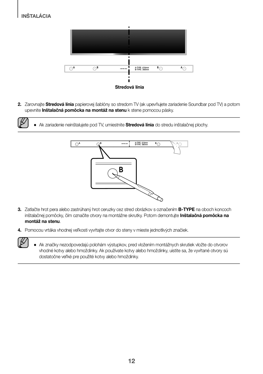 Samsung HW-K335/EN, HW-K335/ZG manual Stredová línia 