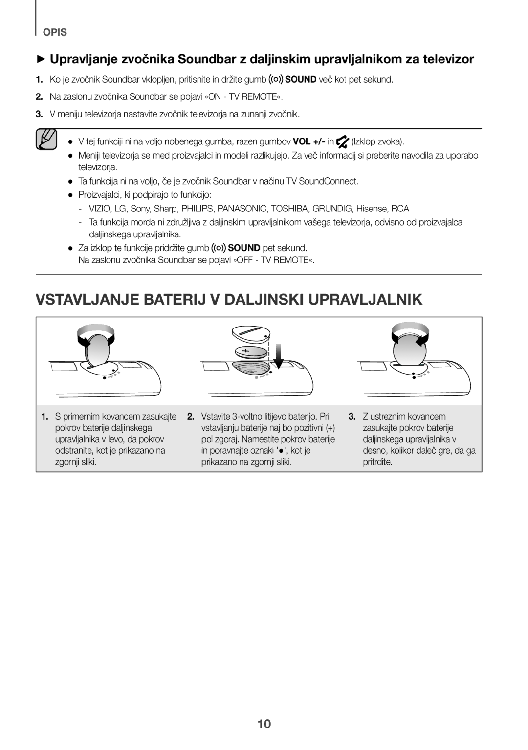 Samsung HW-K335/ZG Vstavljanje Baterij V Daljinski Upravljalnik, Izklop zvoka, Daljinskega upravljalnika Sound pet sekund 