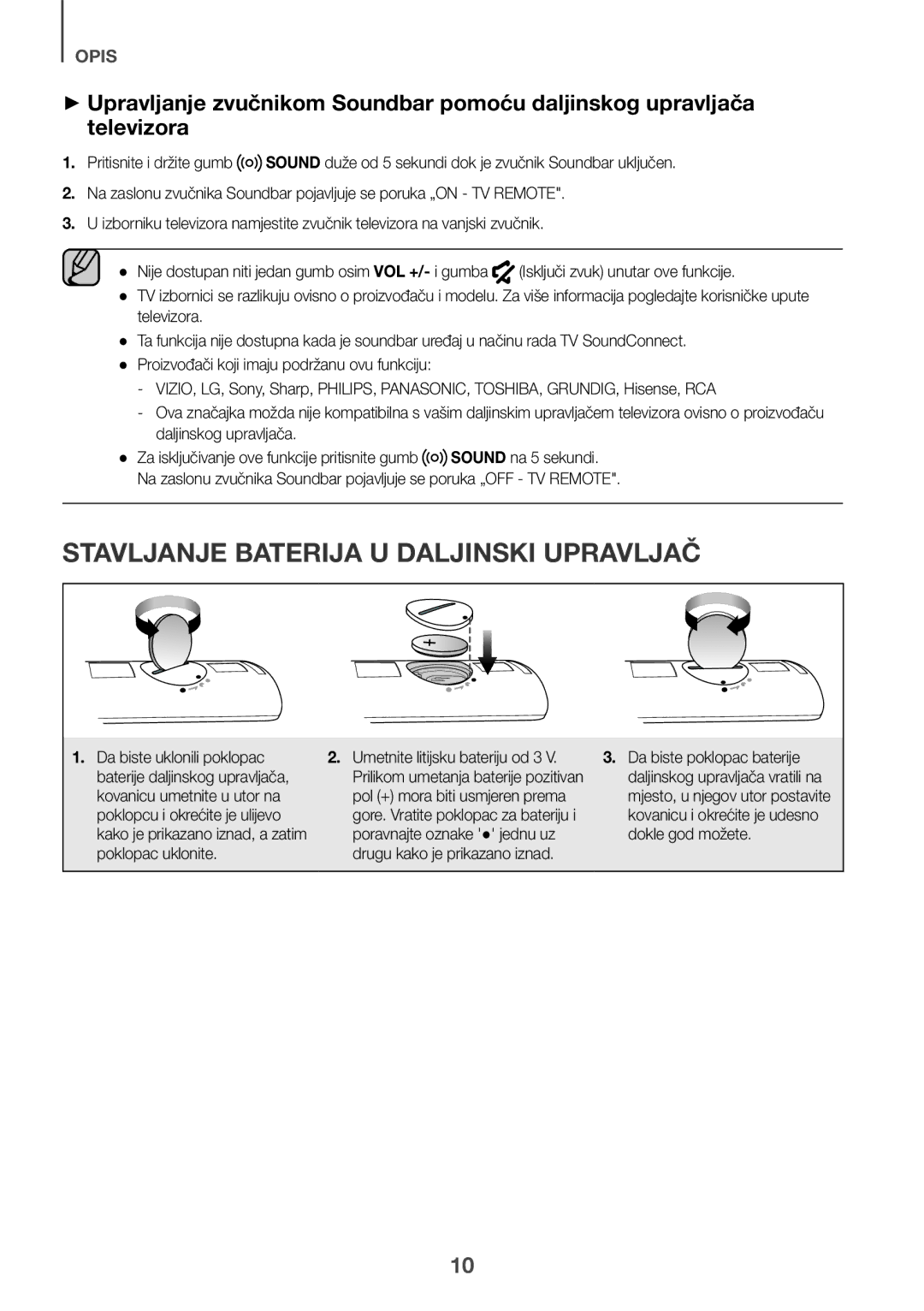 Samsung HW-K335/ZG, HW-K335/EN manual Stavljanje Baterija U Daljinski Upravljač, Isključi zvuk unutar ove funkcije 