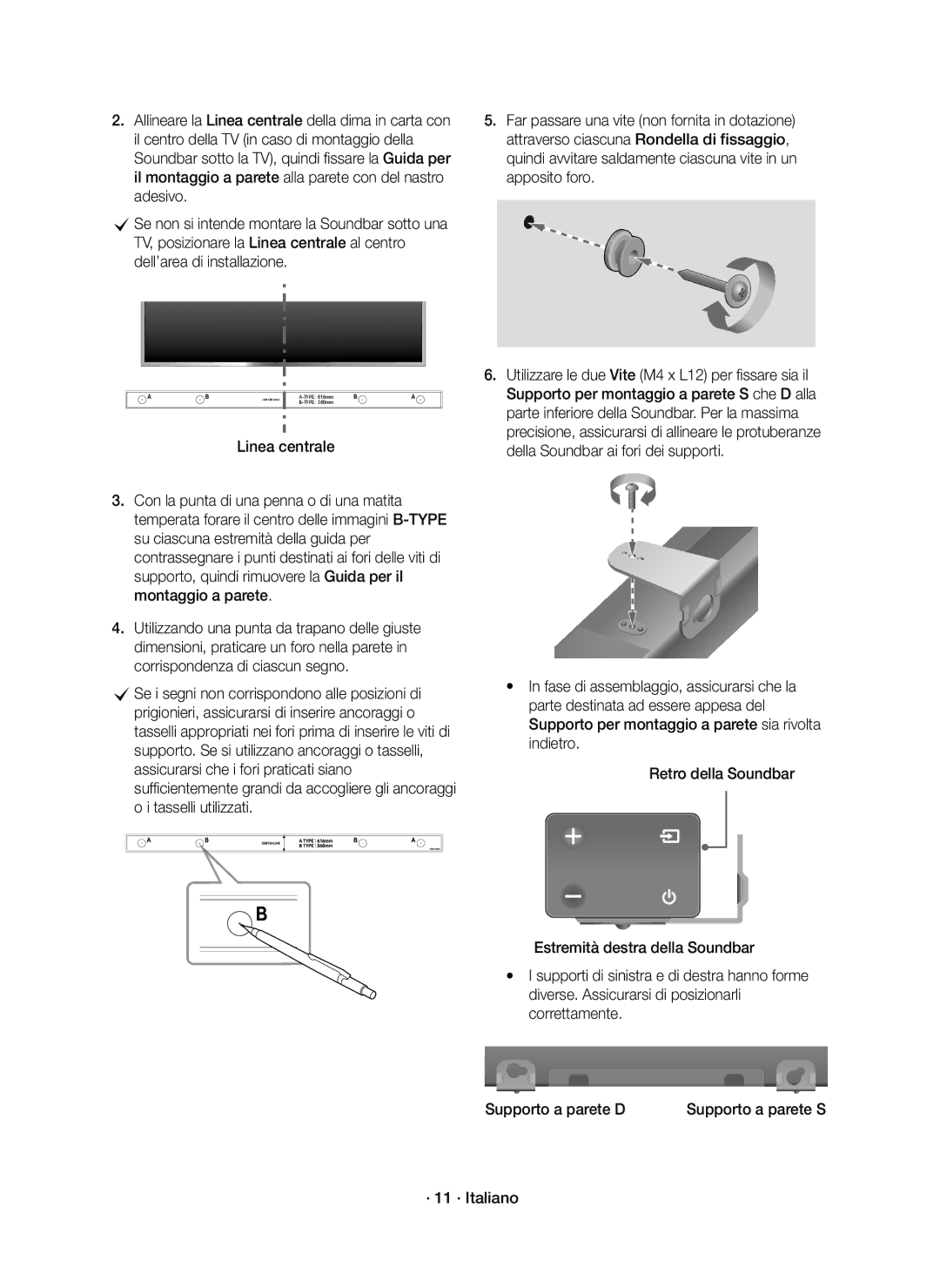 Samsung HW-K335/ZF, HW-K335/ZG manual Linea centrale, · 11 · Italiano 