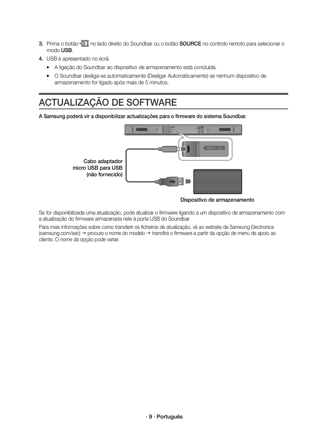 Samsung HW-K335/ZF, HW-K335/ZG manual Actualização DE Software 