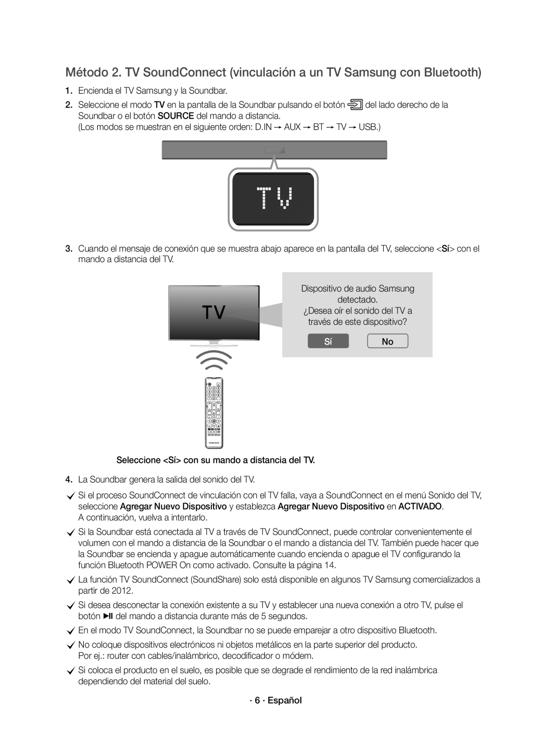 Samsung HW-K335/ZG, HW-K335/ZF manual SíNo, Continuación, vuelva a intentarlo 