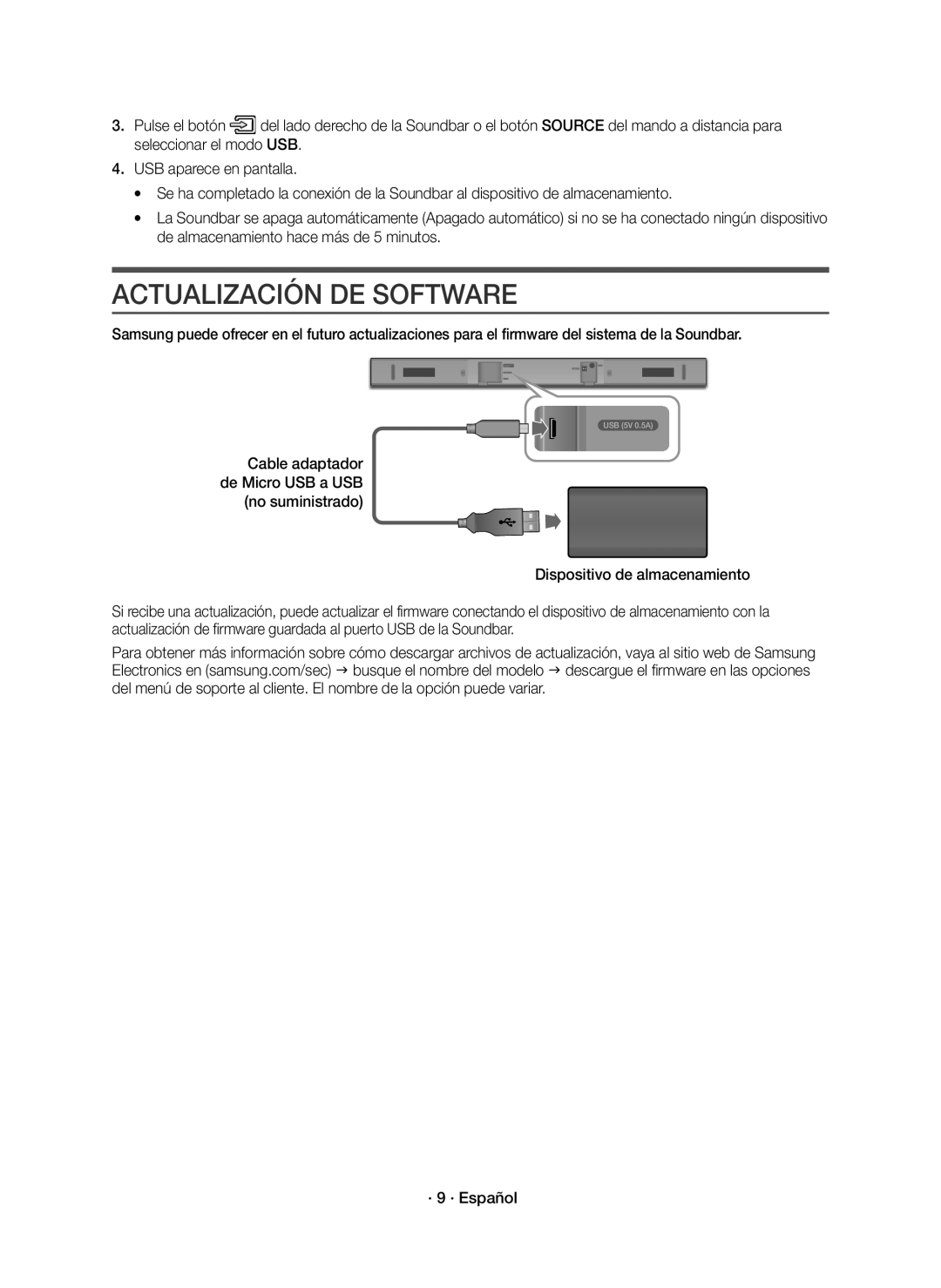 Samsung HW-K335/ZF, HW-K335/ZG manual Actualización DE Software 