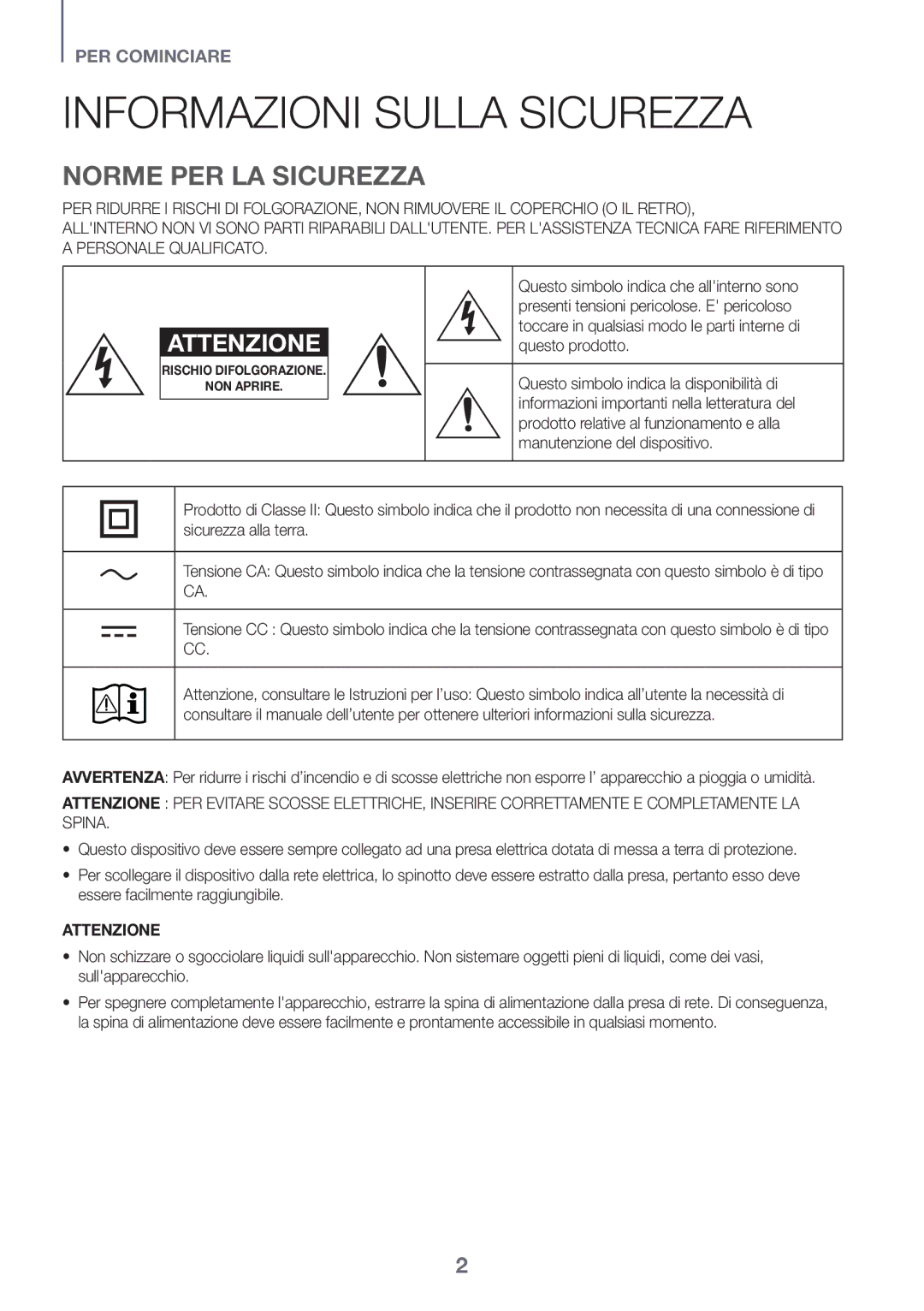 Samsung HW-K335/ZG, HW-K335/ZF manual Informazioni Sulla Sicurezza, Norme PER LA Sicurezza 