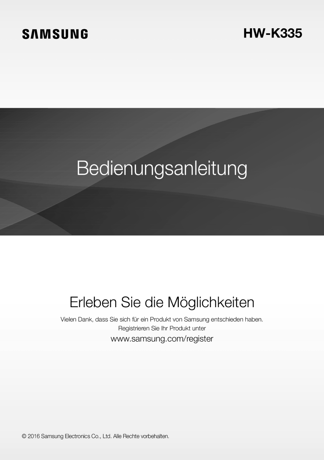 Samsung HW-K335/ZG manual Bedienungsanleitung 