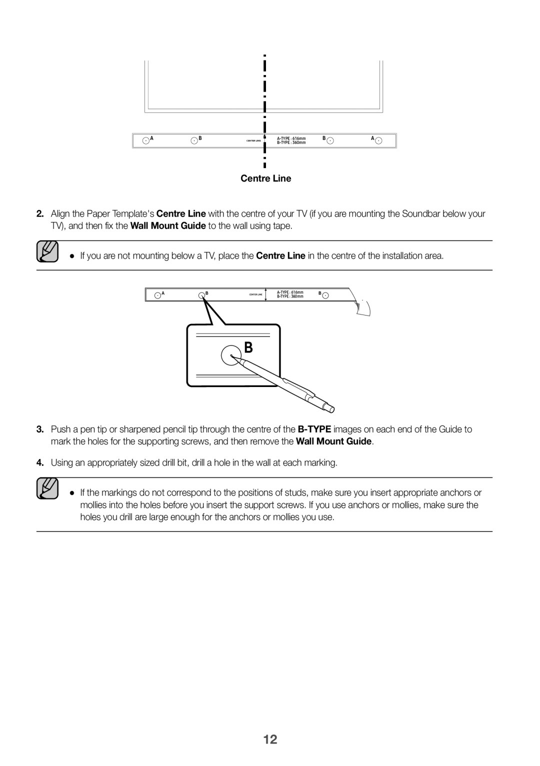 Samsung HW-K350/XV manual Centre Line 