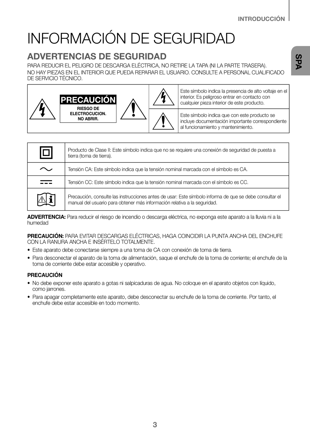 Samsung HW-K360/EN, HW-K360/ZF, HW-K360/XN manual Información DE Seguridad, Advertencias DE Seguridad 