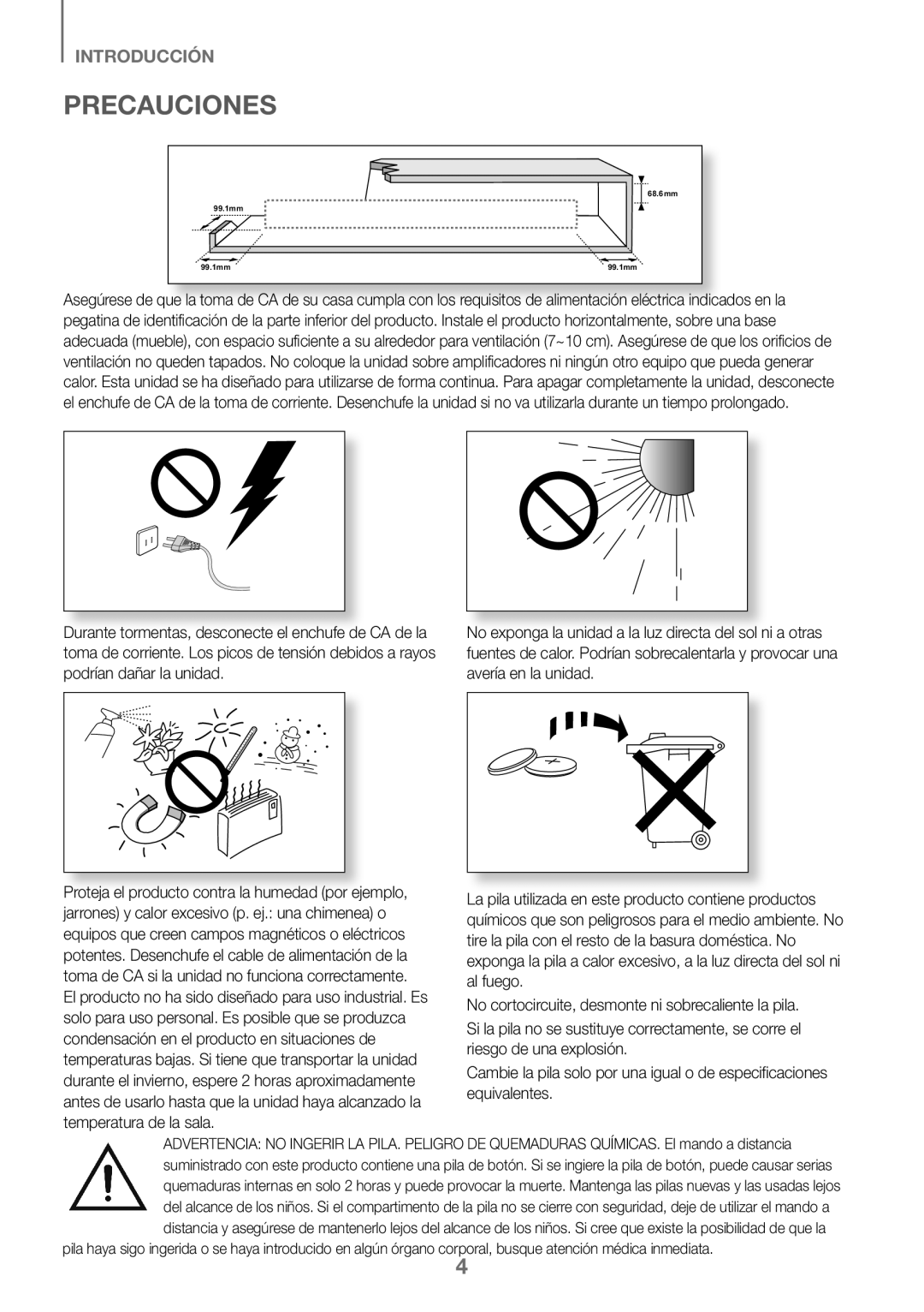 Samsung HW-K360/ZF, HW-K360/EN, HW-K360/XN manual Precauciones 