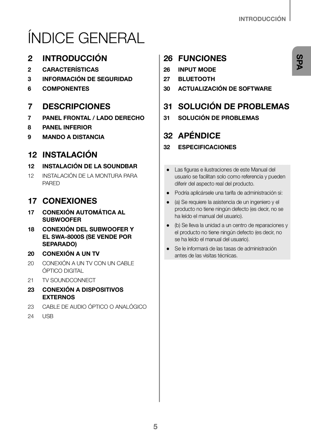 Samsung HW-K360/XN, HW-K360/EN, HW-K360/ZF manual Índice General, Conexiones 