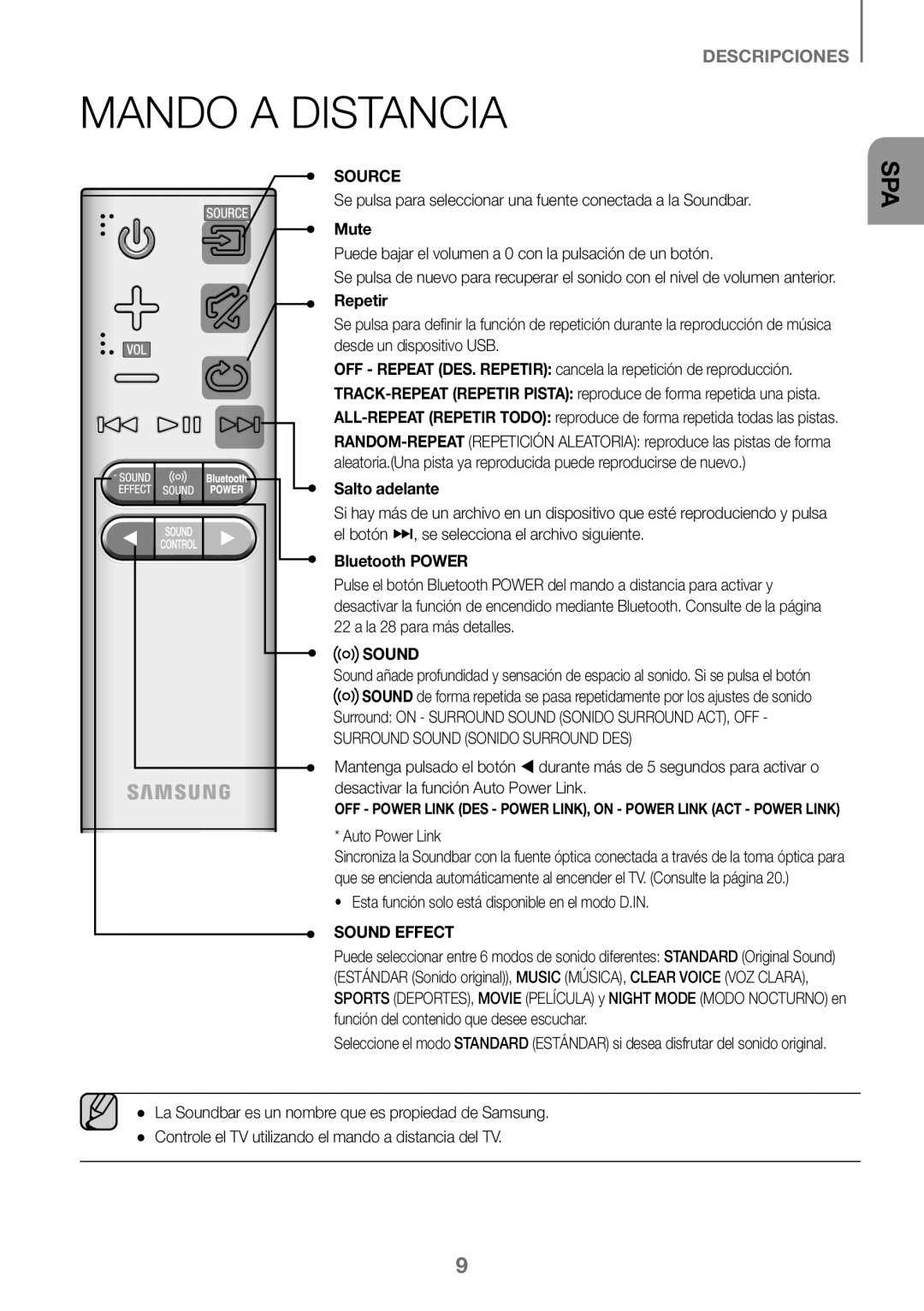 Samsung HW-K360/EN, HW-K360/ZF Mando a Distancia, Puede bajar el volumen a 0 con la pulsación de un botón, Salto adelante 