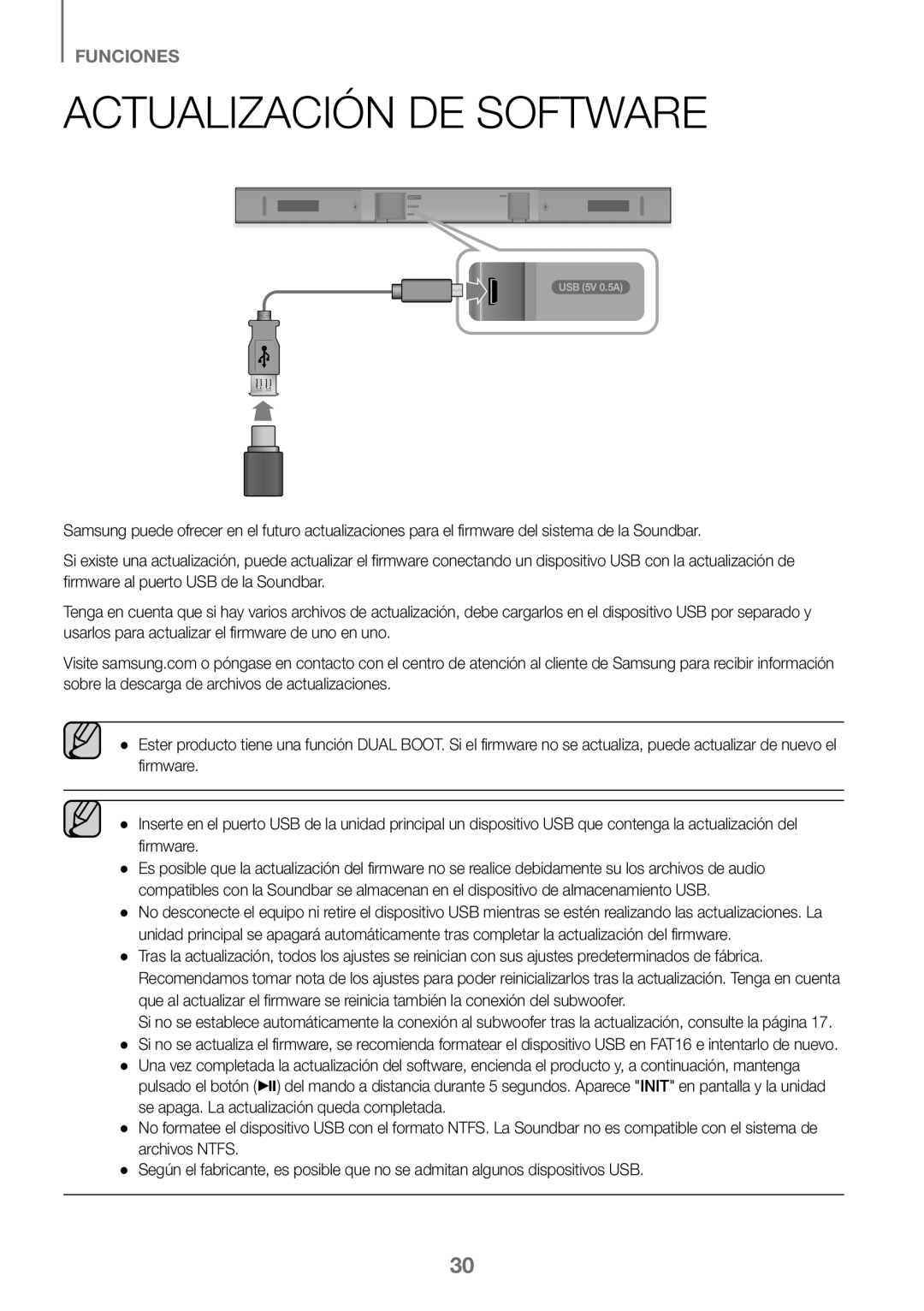 Samsung HW-K360/EN, HW-K360/ZF, HW-K360/XN manual Actualización DE Software 