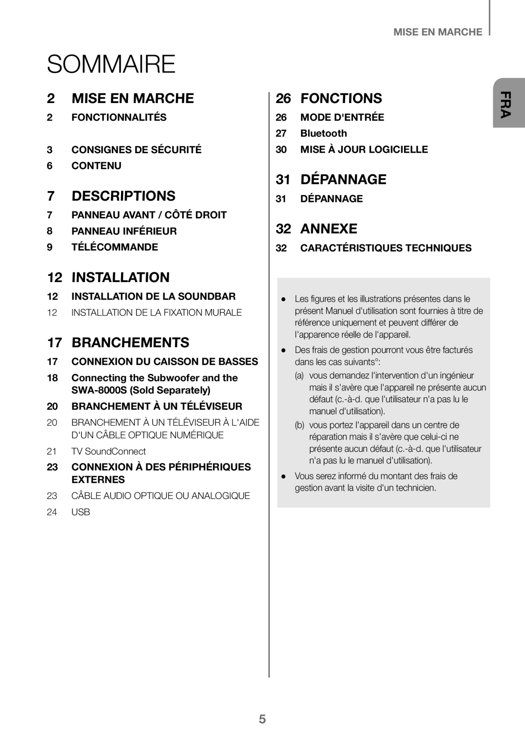 Samsung HW-K360/XN, HW-K360/EN, HW-K360/ZF manual Sommaire, Branchements 