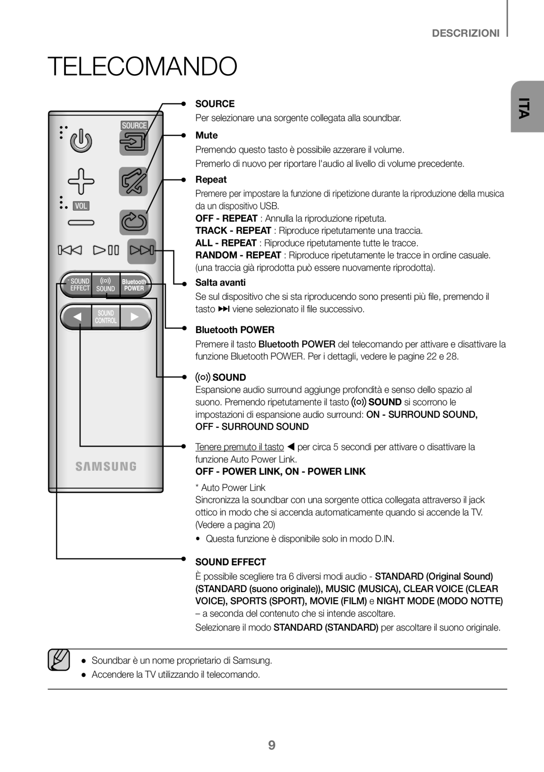 Samsung HW-K360/EN, HW-K360/ZF, HW-K360/XN manual Telecomando, Salta avanti 