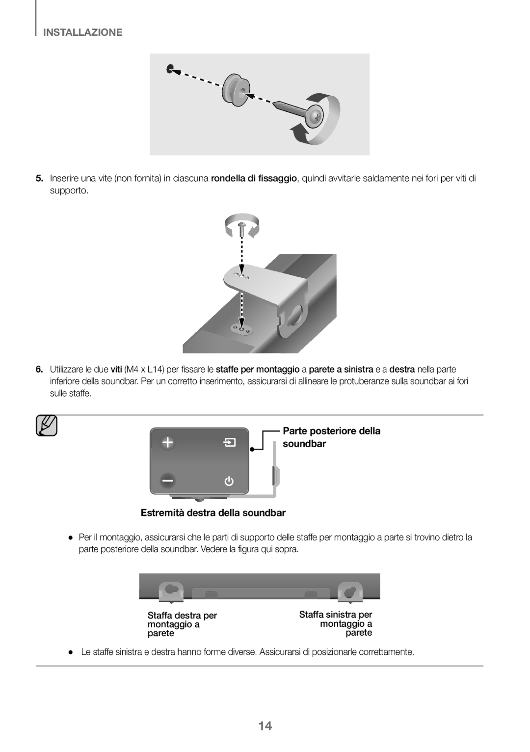 Samsung HW-K360/XN, HW-K360/EN, HW-K360/ZF manual Staffa sinistra per 