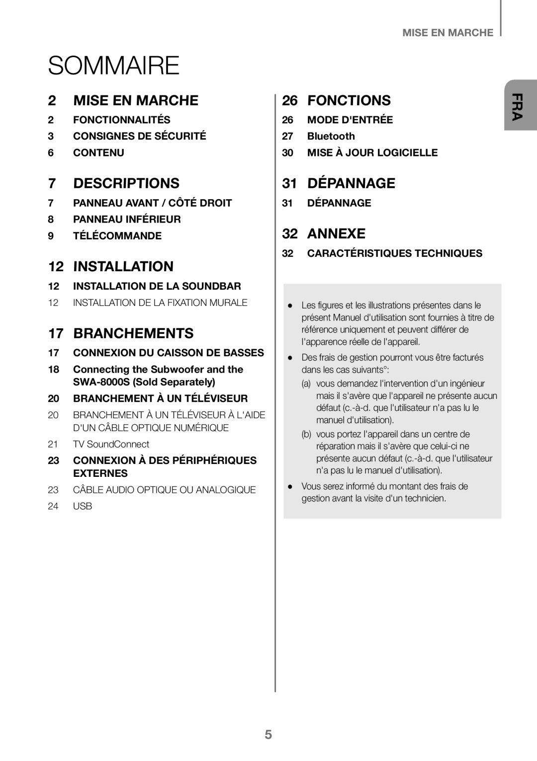 Samsung HW-K360/XN, HW-K360/EN, HW-K360/ZF manual Sommaire, Branchements 