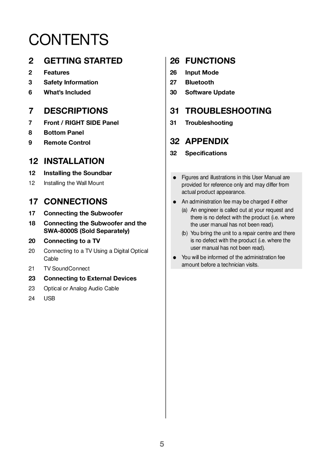 Samsung HW-K360/XN, HW-K360/EN, HW-K360/ZF manual Contents 