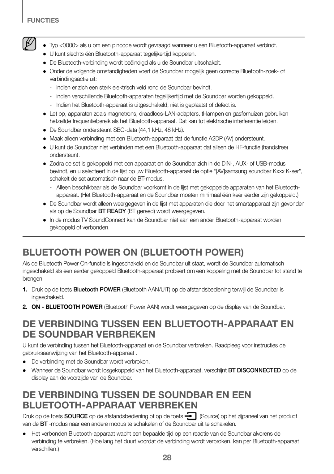 Samsung HW-K360/ZF, HW-K360/EN, HW-K360/XN manual Bluetooth Power on Bluetooth Power 