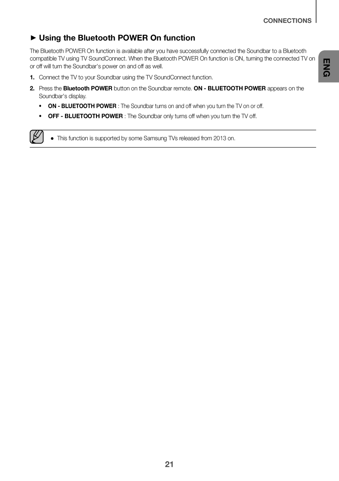 Samsung HW-K360/SQ manual ++Using the Bluetooth Power On function 