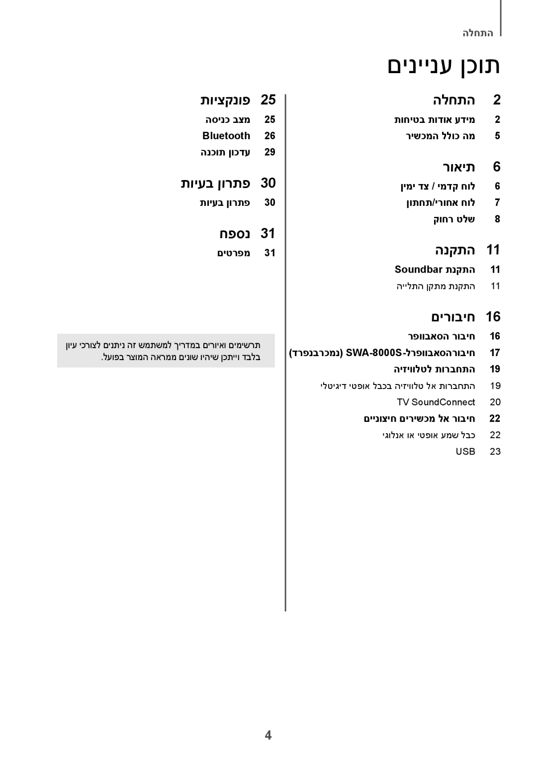 Samsung HW-K360/SQ manual םיניינע ןכות 