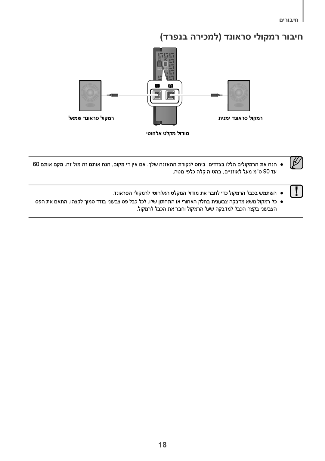 Samsung HW-K360/SQ manual דרפנב הריכמל דנוארס ילוקמר רוביח, לאמש דנוארס לוקמר, יטוחלא טלקמ לודומ 