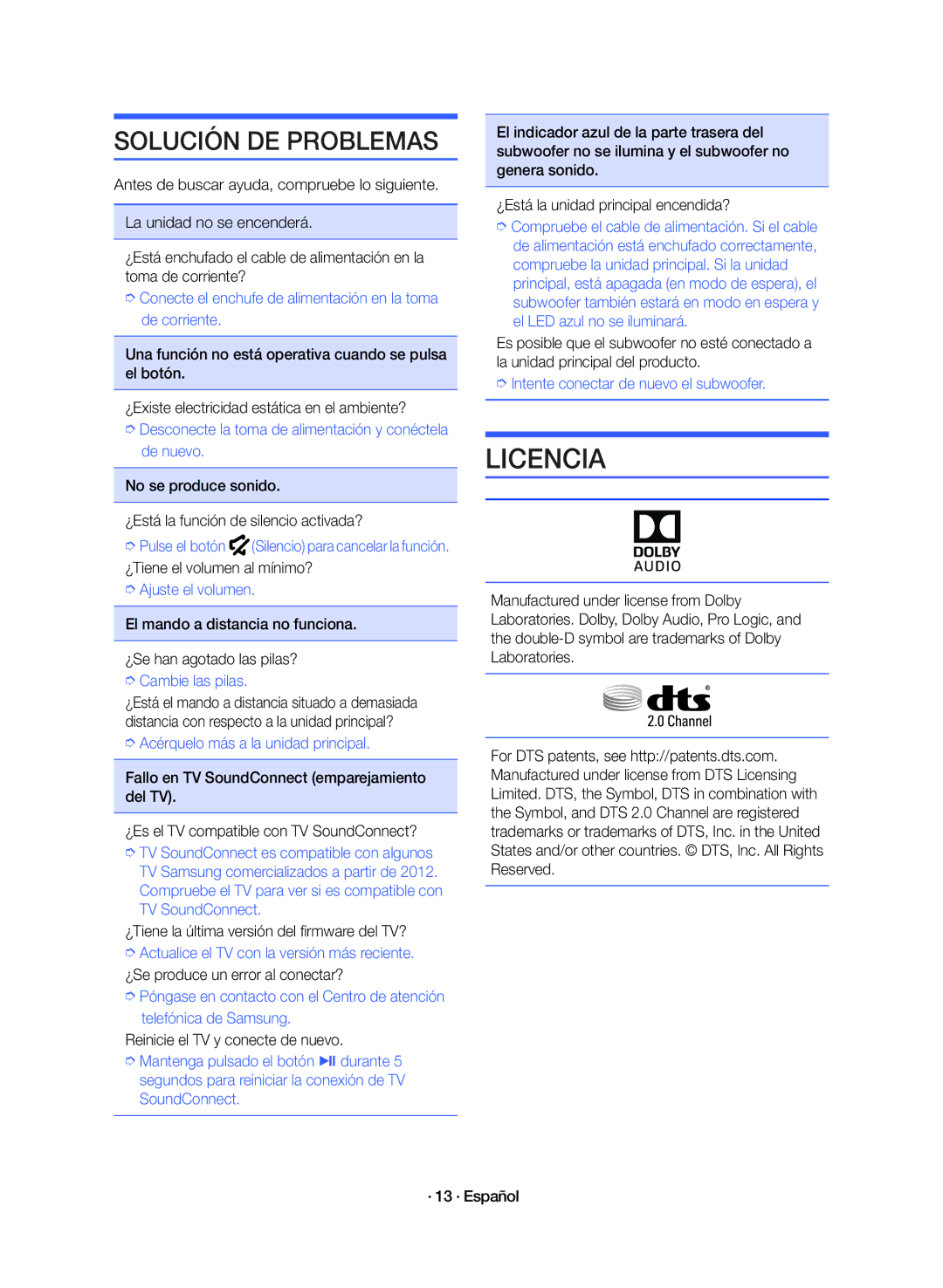 Samsung HW-K360/ZF manual Licencia 