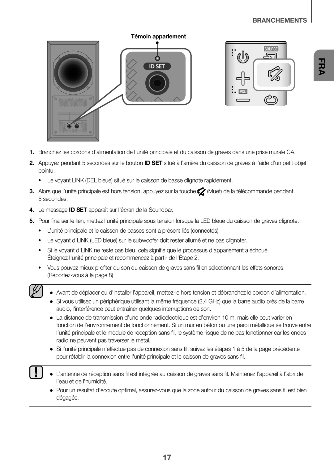 Samsung HW-K430/EN, HW-K430/XN manual Témoin appariement 