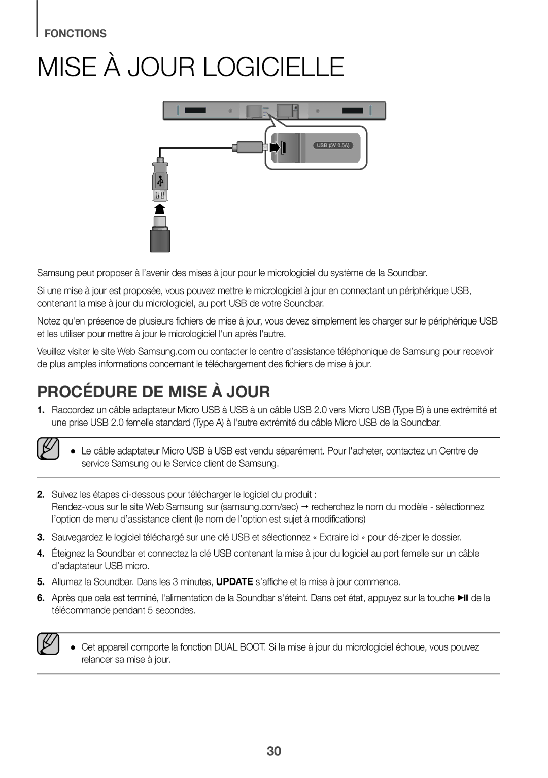 Samsung HW-K430/XN, HW-K430/EN manual Mise À Jour Logicielle, Procédure DE Mise À Jour 