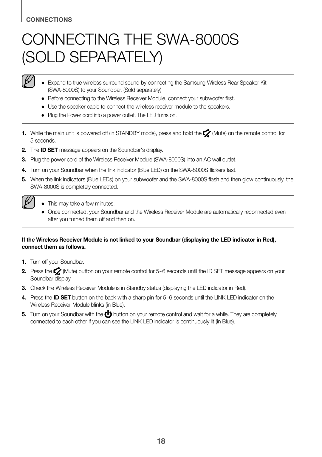 Samsung HW-K430/EN, HW-K430/XN manual Connecting the SWA-8000S Sold Separately 