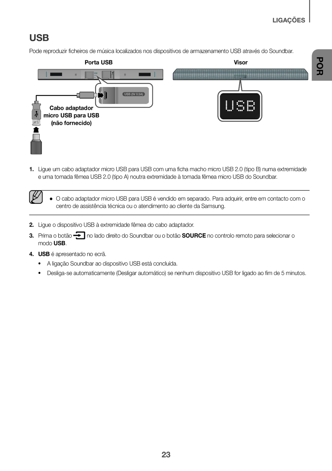 Samsung HW-K430/EN, HW-K430/ZF manual Cabo adaptador 