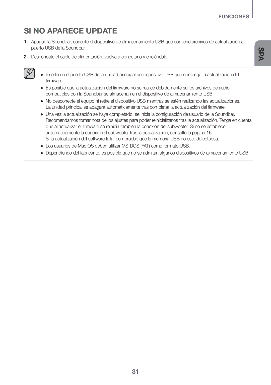 Samsung HW-K430/ZF, HW-K430/EN manual SI no Aparece Update 