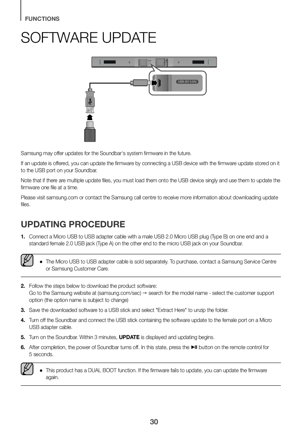 Samsung HW-K430/EN, HW-K430/ZF manual Software Update, Updating Procedure 