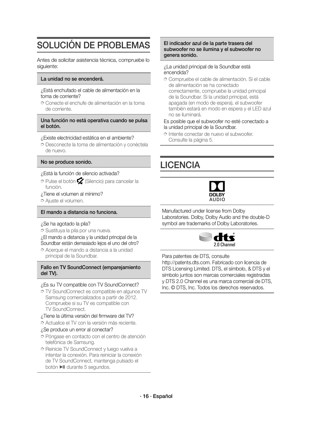 Samsung HW-K430/ZF manual Licencia 