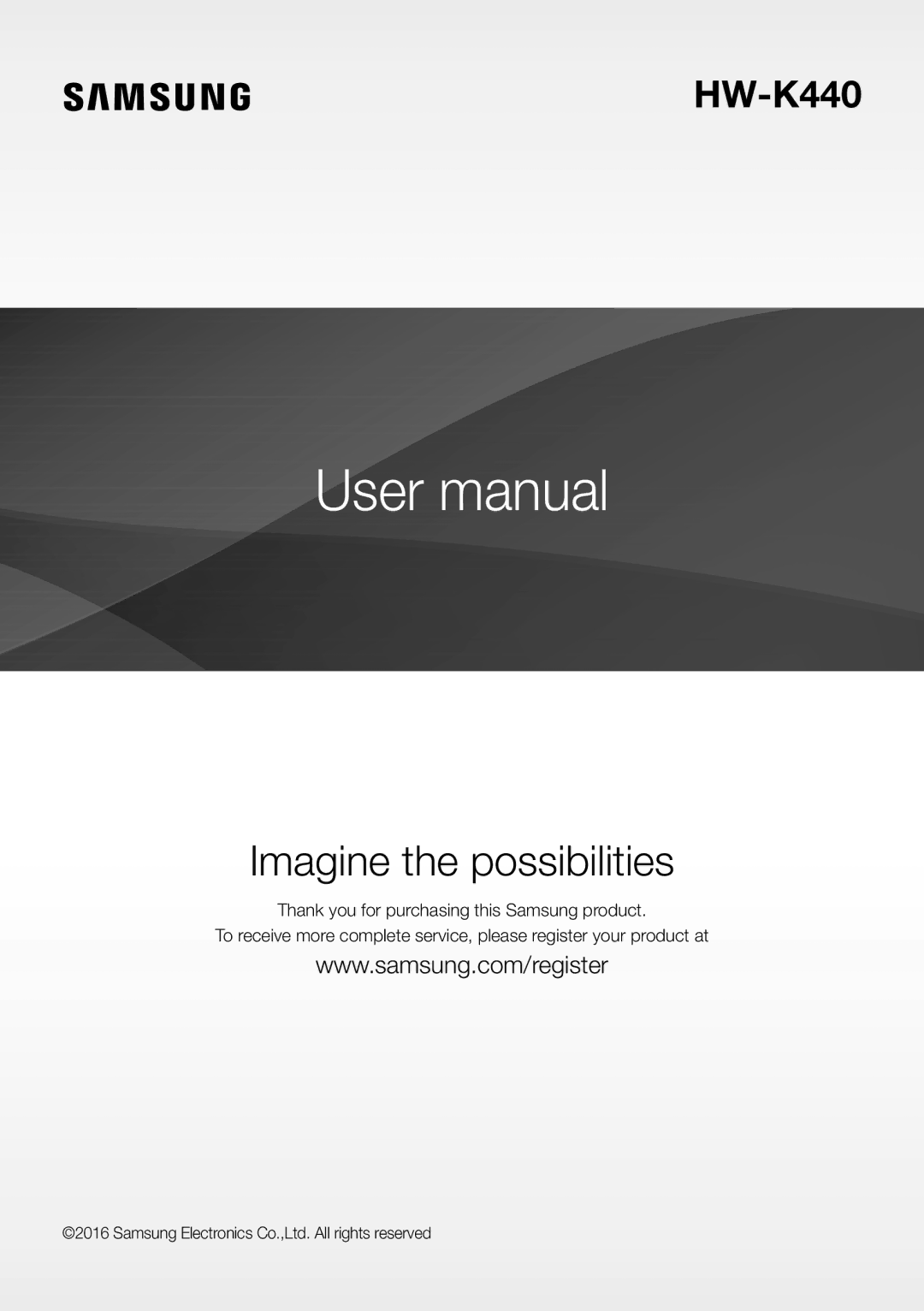 Samsung HW-K440/XE manual Imagine the possibilities 