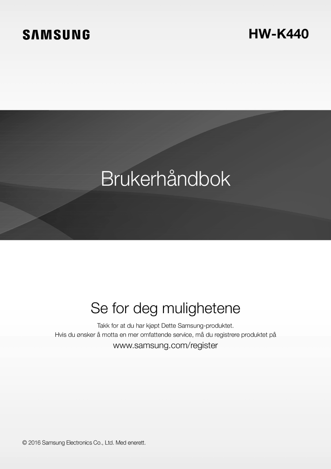 Samsung HW-K440/XE manual Brukerhåndbok 