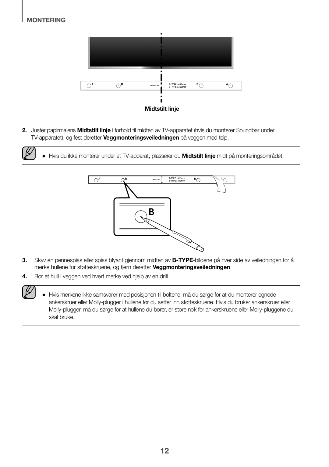 Samsung HW-K440/XE manual Midtstilt linje 