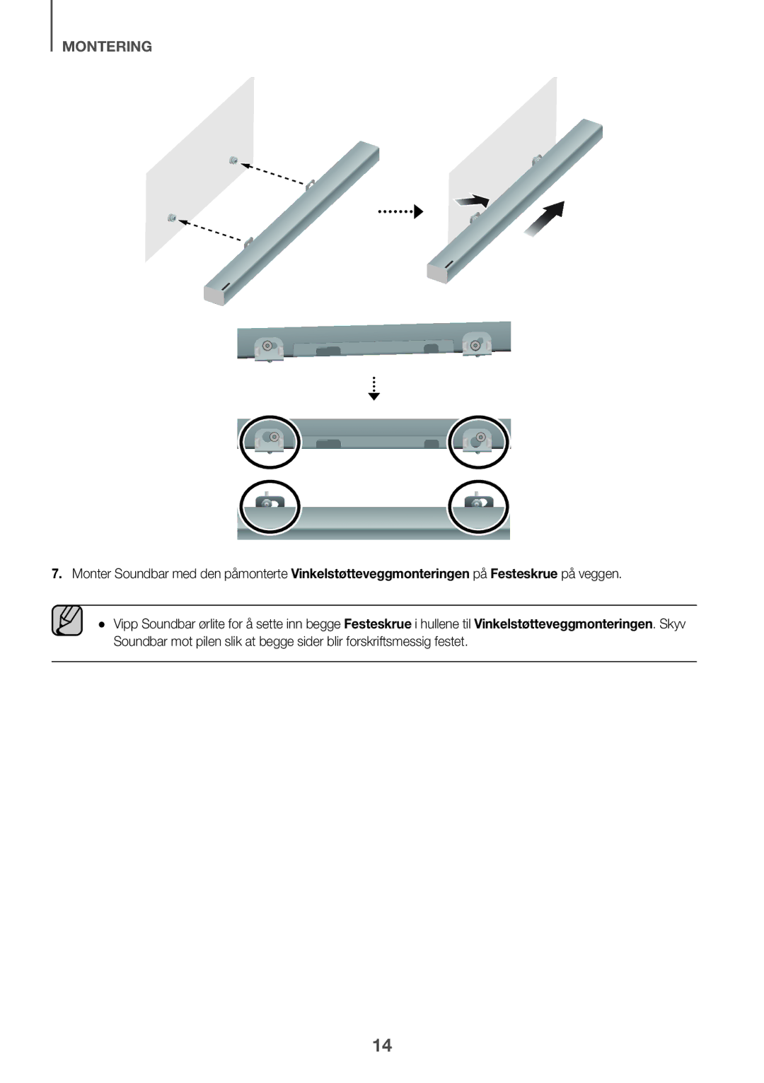 Samsung HW-K440/XE manual Montering 