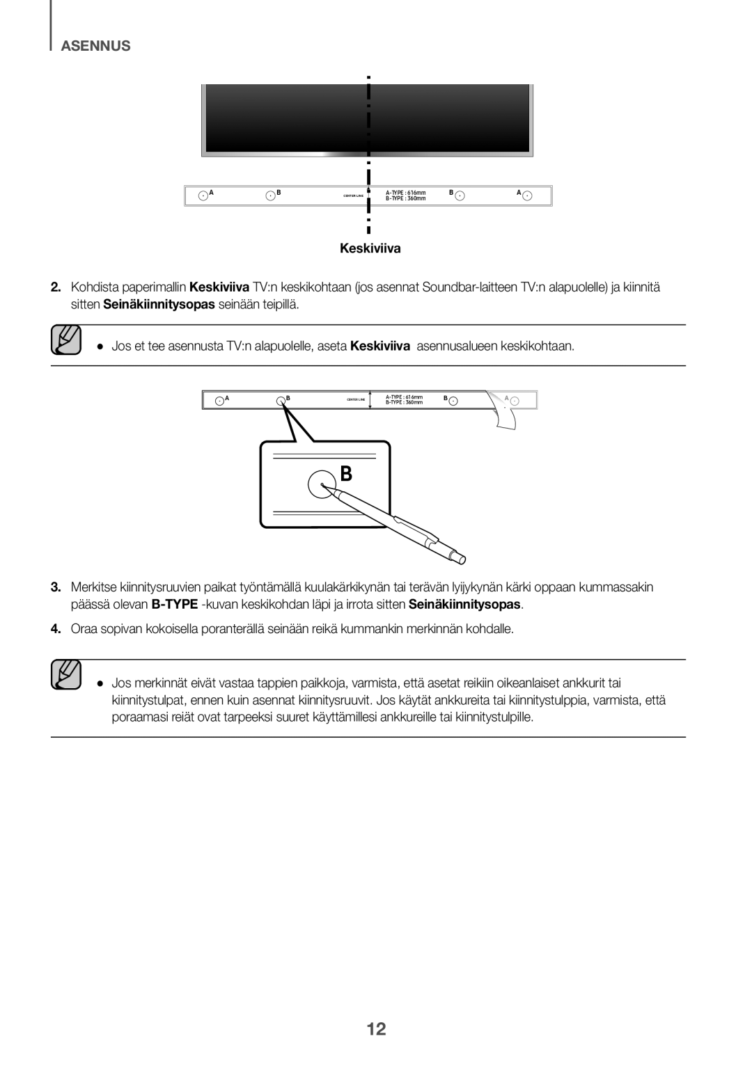 Samsung HW-K440/XE manual Keskiviiva 