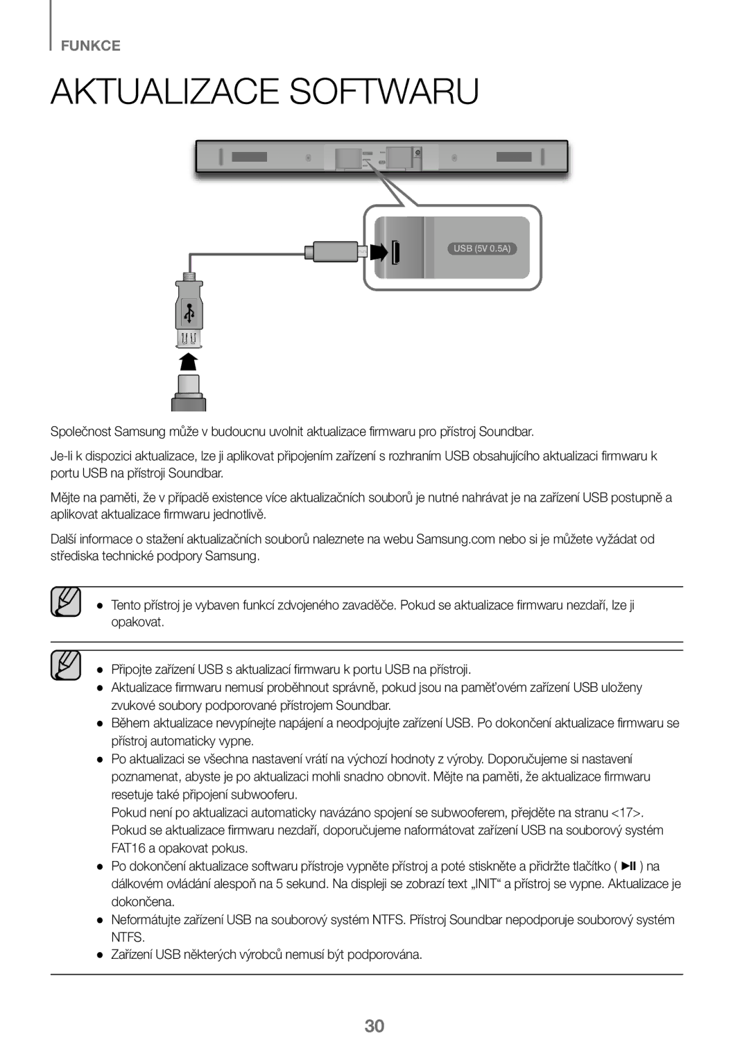 Samsung HW-J450/EN, HW-K450/EN, HW-J450/ZF, HW-K450/ZF manual Aktualizace Softwaru 